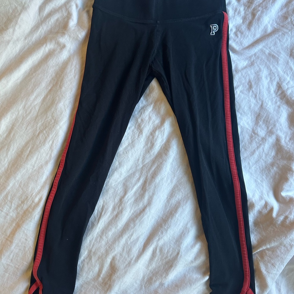 Victoria's Secret Leggings in Black with Red Stripes